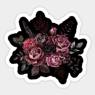 Goth style floral arrangement for addams funeral Sticker